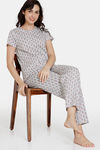 Zivame Basics Knit Cotton Pyjama Set - Gray Violet — thumbnail 5